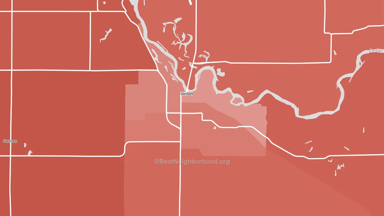 Vinton, IA block-group political-lean map