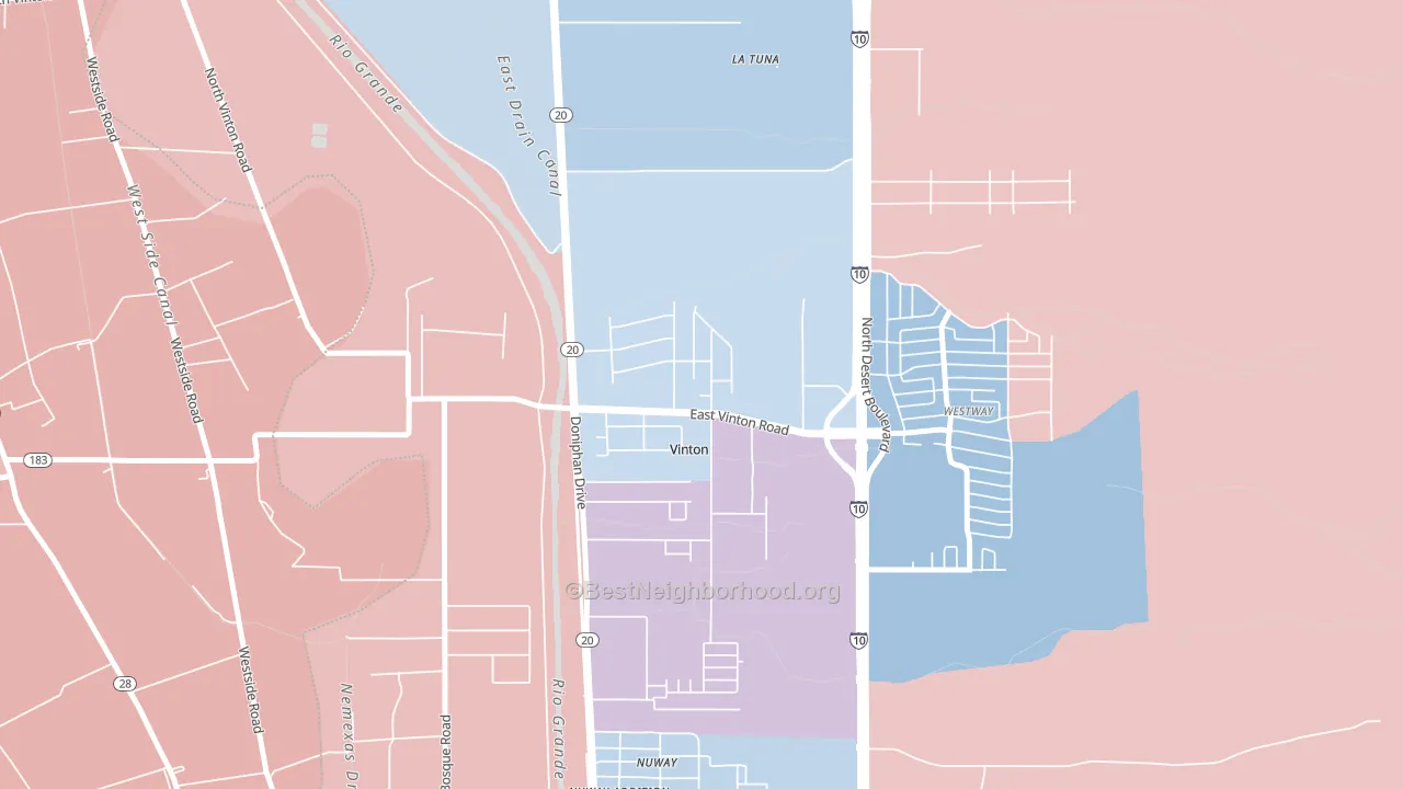 Vinton, TX block-group political-lean map