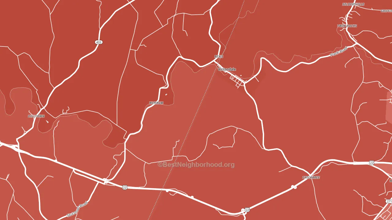 Vintondale, PA block-group political-lean map