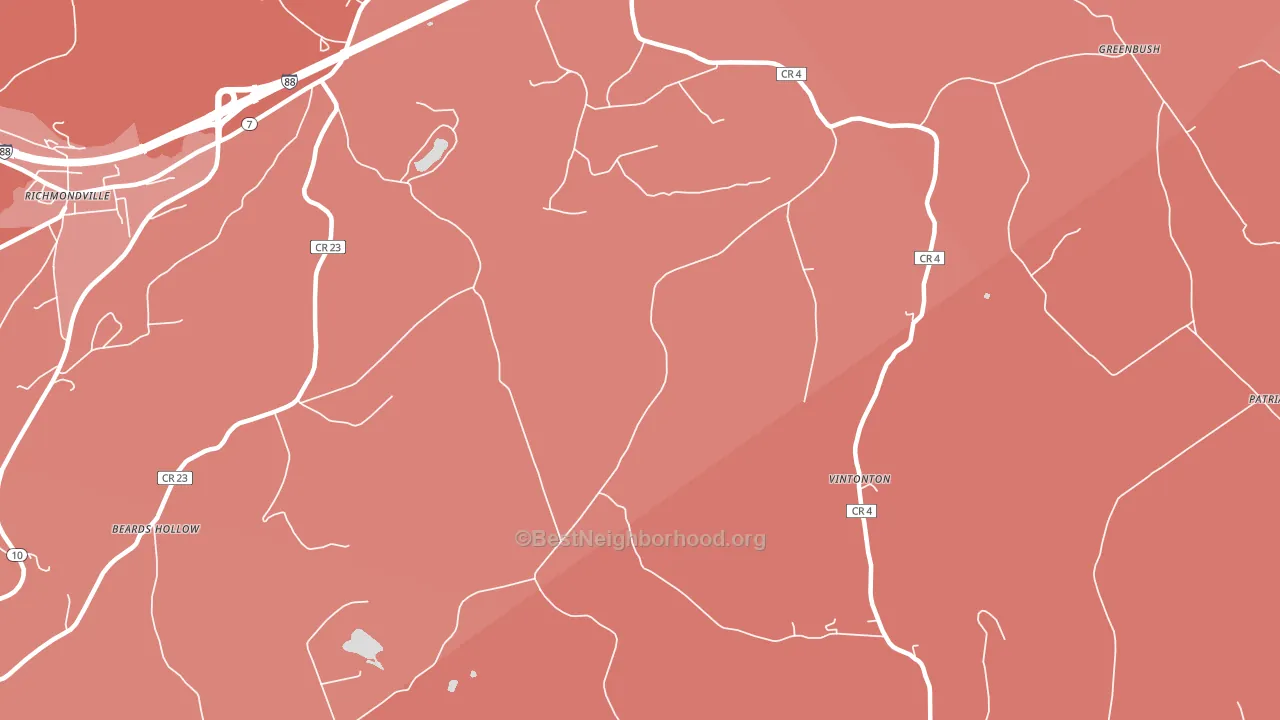 Vintonton, NY block-group political-lean map