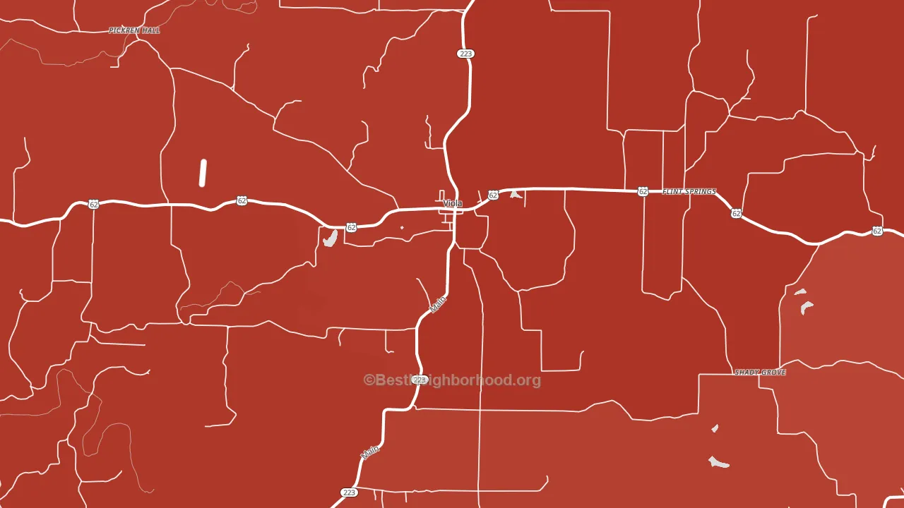 Viola, AR block-group political-lean map