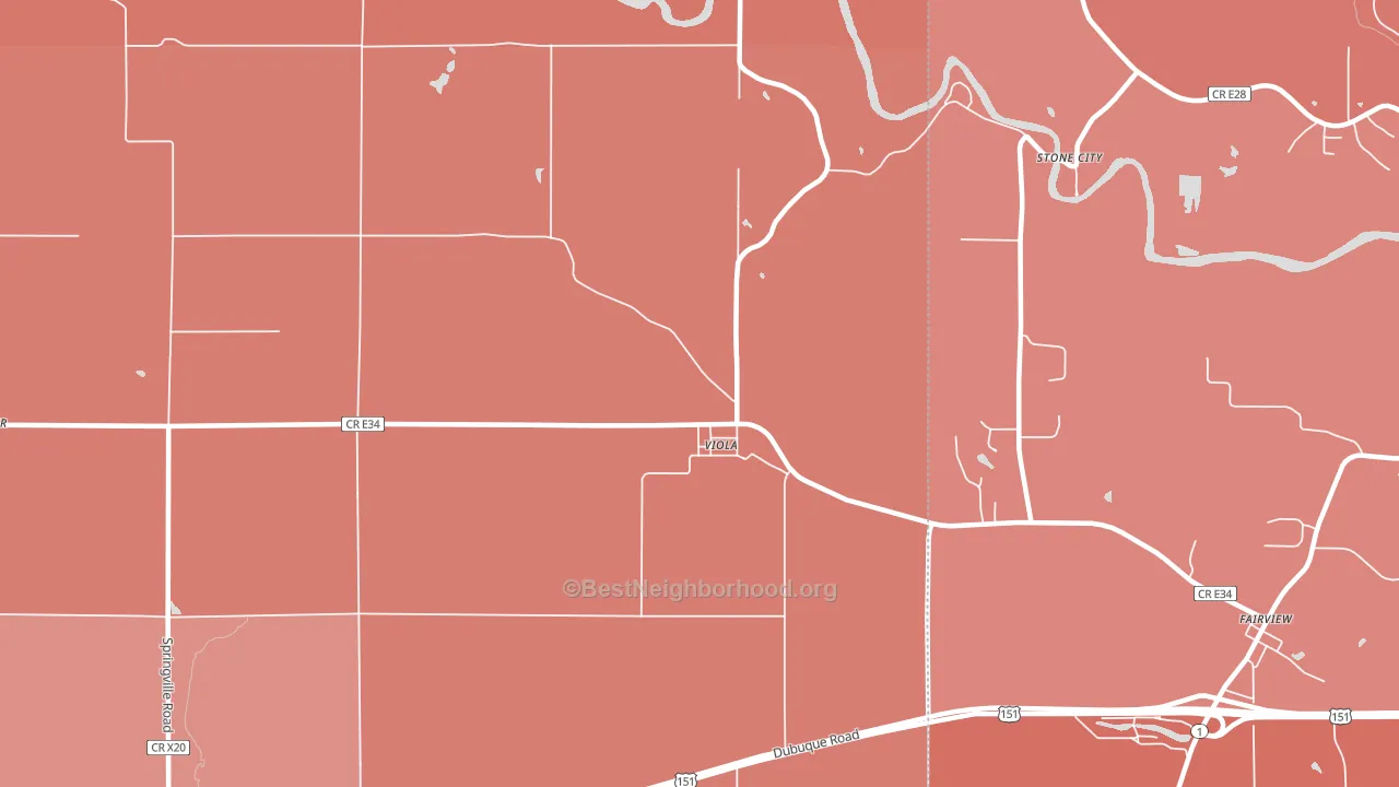 Viola, IA block-group political-lean map