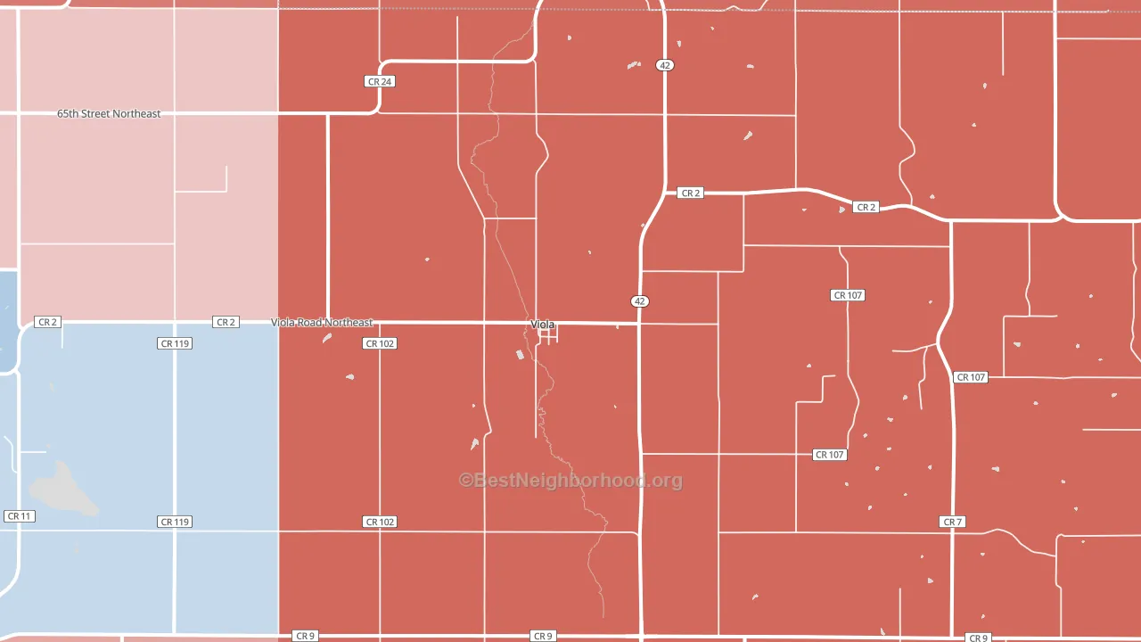 Viola, MN block-group political-lean map