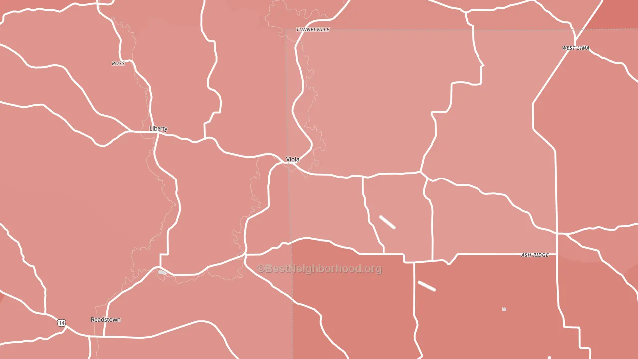 Viola, WI block-group political-lean map