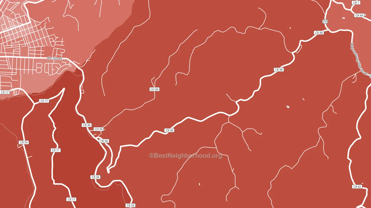Viola, WV block-group political-lean map
