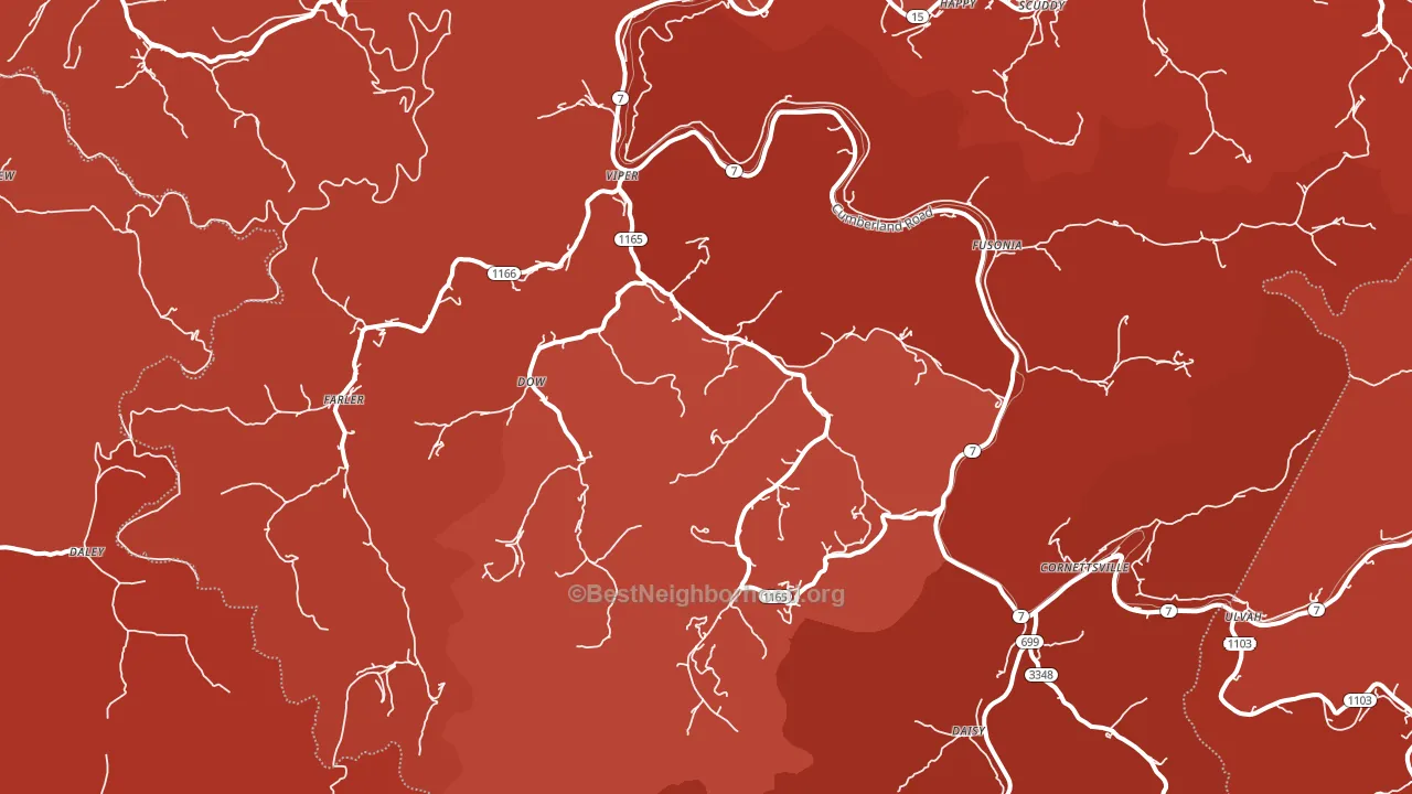 Viper, KY block-group political-lean map
