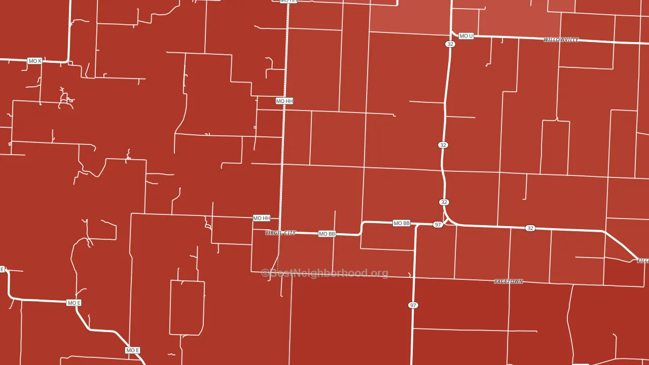 Virgil City, MO block-group political-lean map