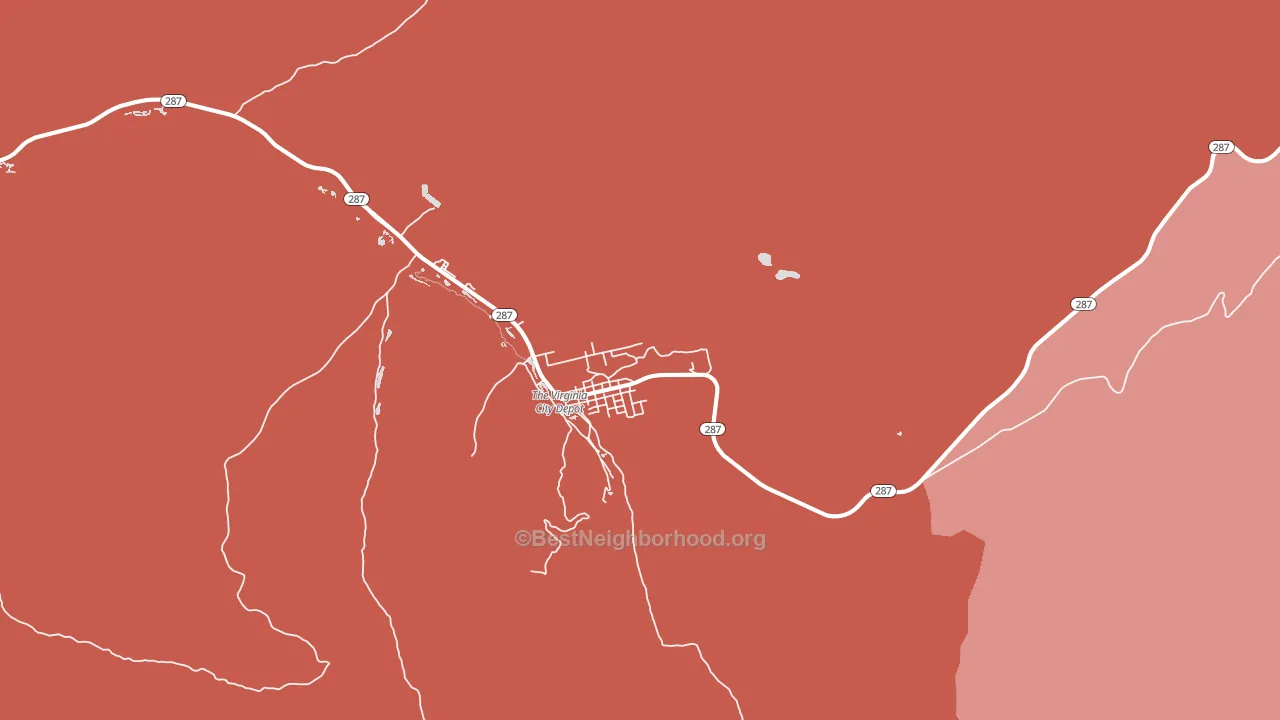 Virginia City, MT block-group political-lean map