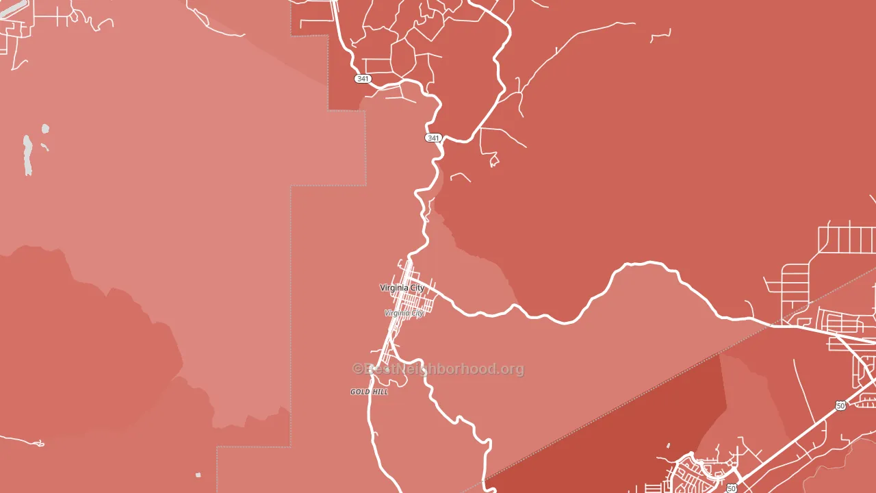 Virginia City, NV block-group political-lean map
