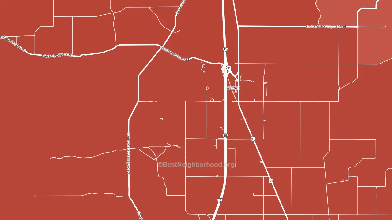 Virginia, ID block-group political-lean map