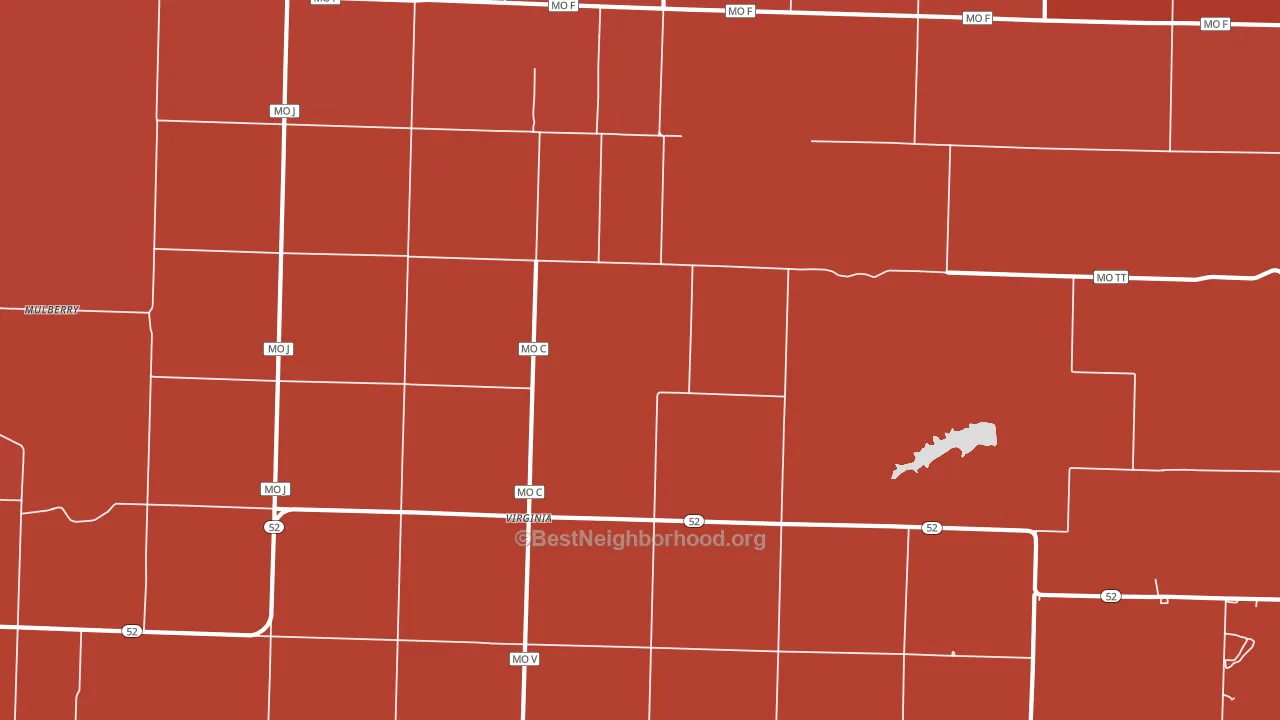 Virginia, MO block-group political-lean map