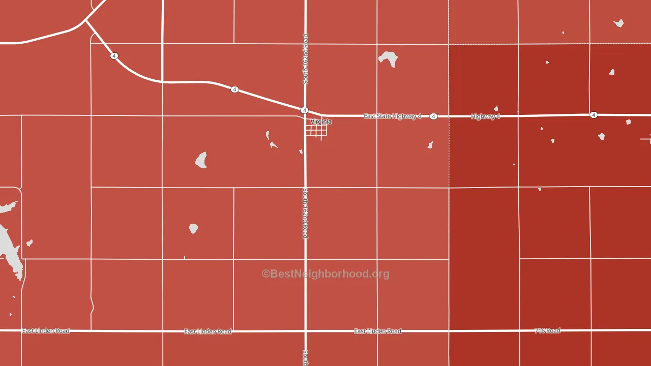 Virginia, NE block-group political-lean map