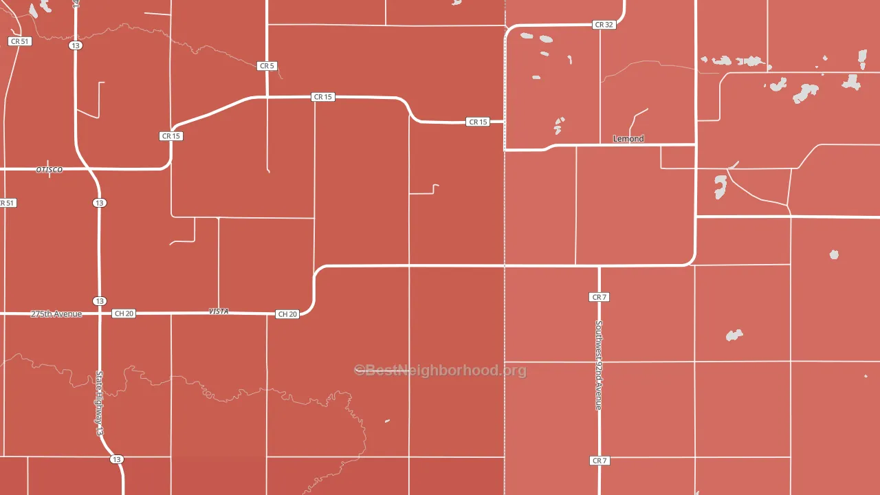 Vista, MN block-group political-lean map