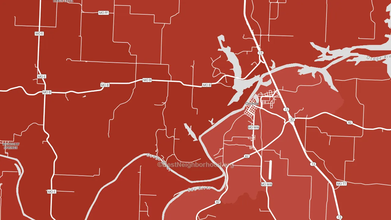 Vista, MO block-group political-lean map