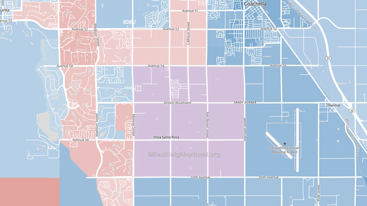 Vista Santa Rosa, CA block-group political-lean map