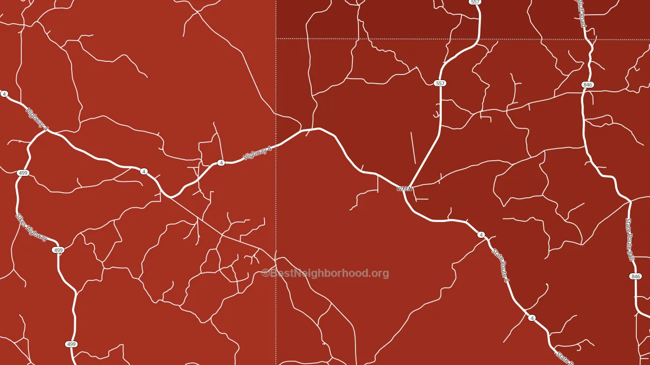 Vixen, LA block-group political-lean map