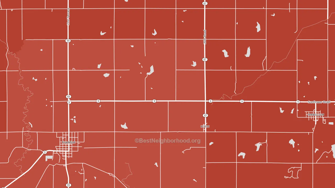 Vliets, KS block-group political-lean map