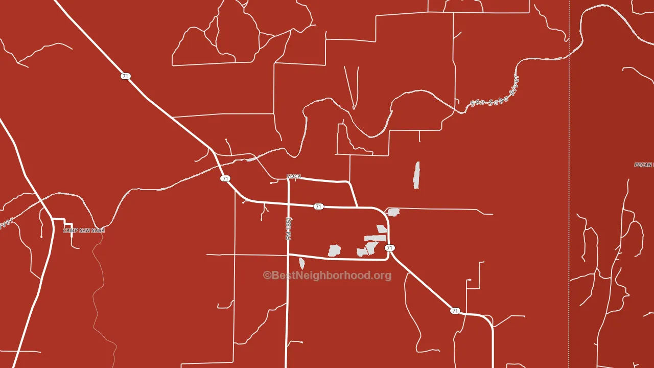 Voca, TX block-group political-lean map