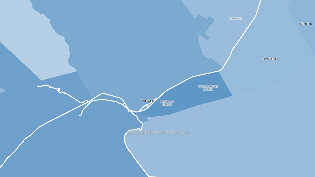 Volcano, HI block-group political-lean map