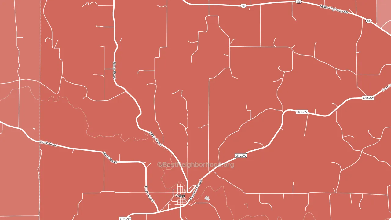 Volga, IA block-group political-lean map