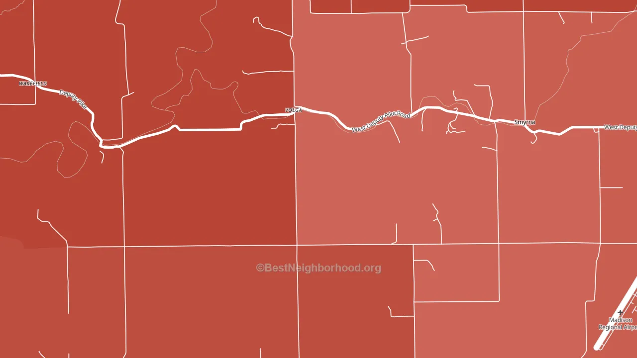 Volga, IN block-group political-lean map