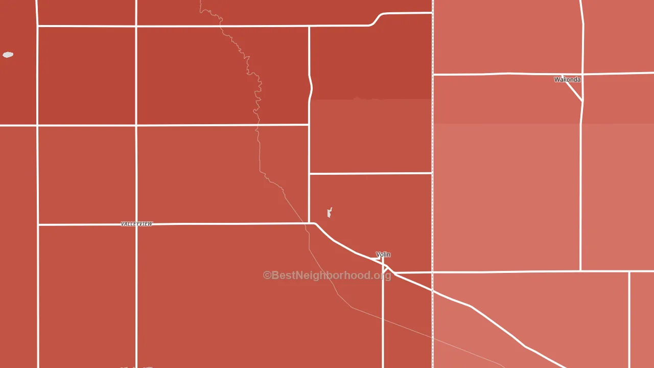 Volin, SD block-group political-lean map
