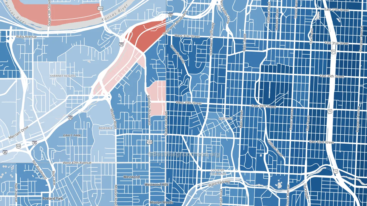 Volker, Kansas City, MO block-group political-lean map