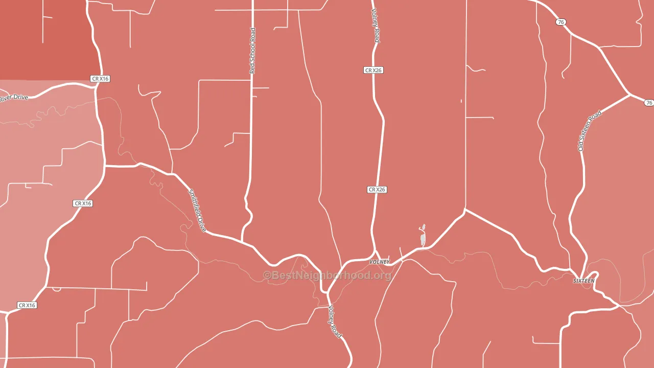 Volney, IA block-group political-lean map