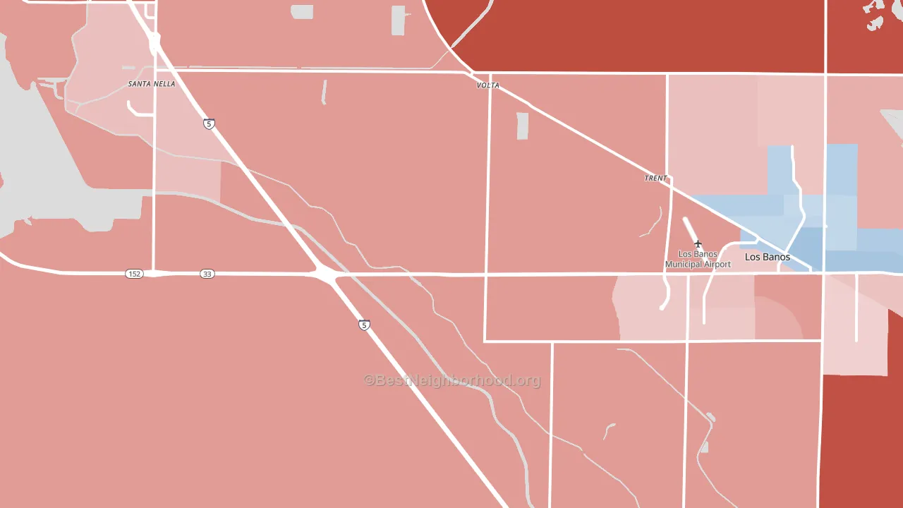 Volta, CA block-group political-lean map
