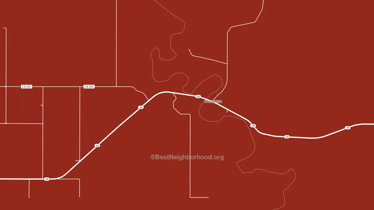 Volunteer, SD block-group political-lean map