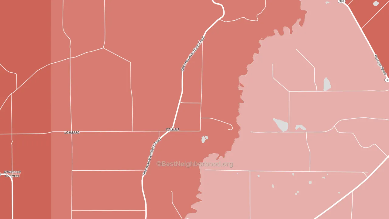 Volusia, NY block-group political-lean map