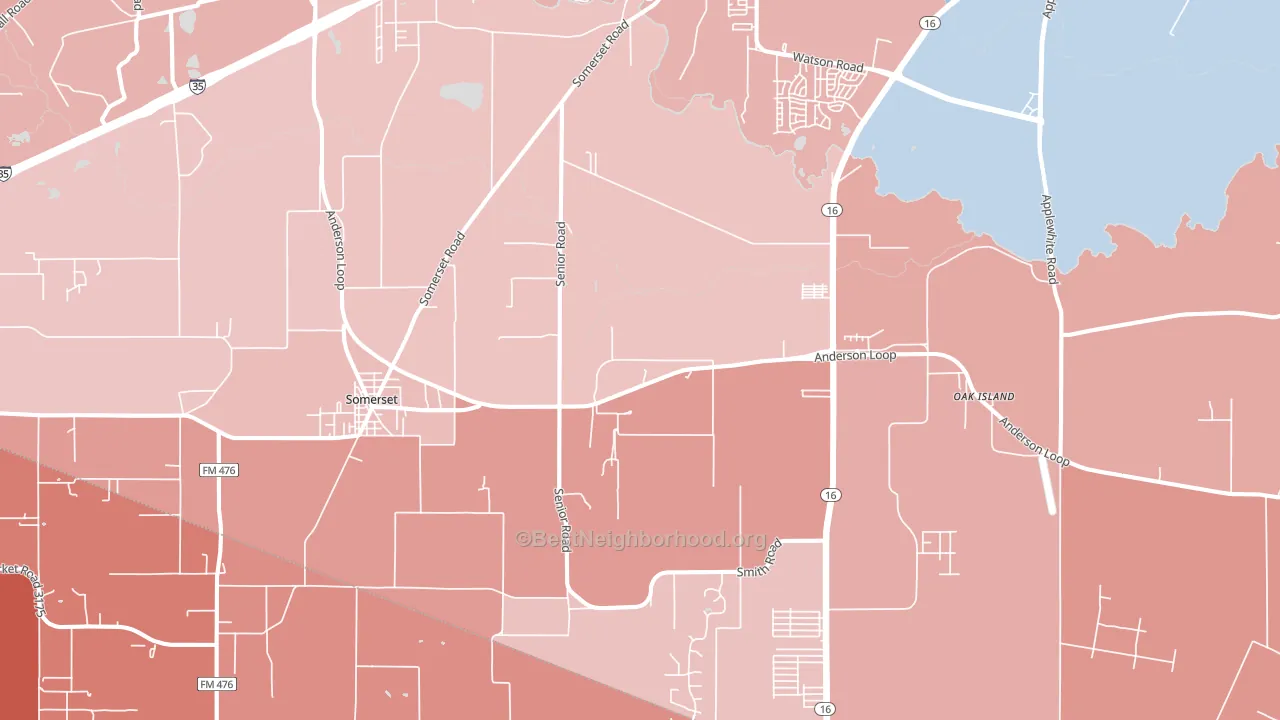 Von Ormy, TX block-group political-lean map