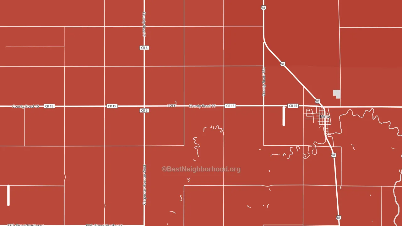Voss, ND block-group political-lean map