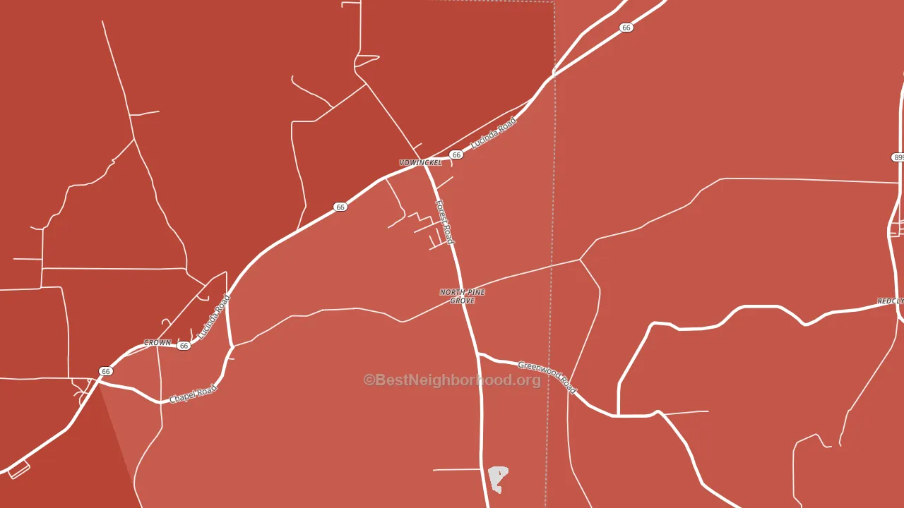 Vowinckel, PA block-group political-lean map