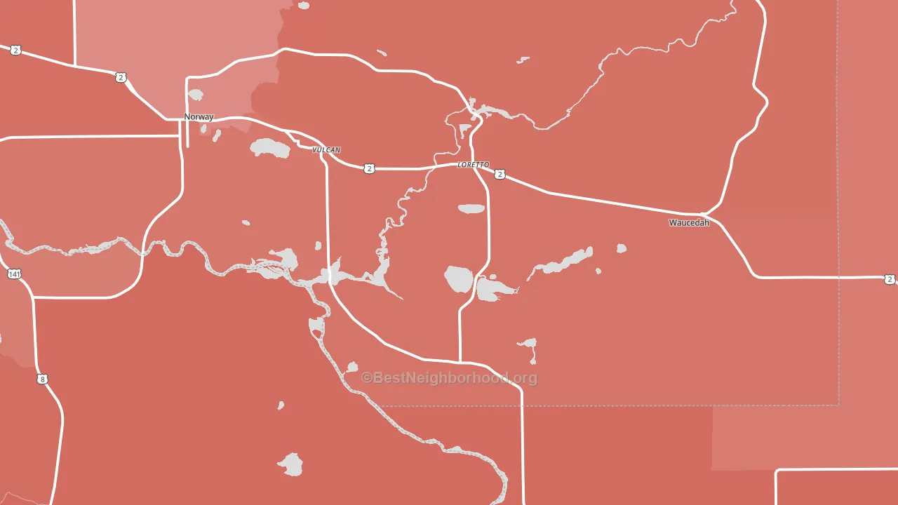 Vulcan, MI block-group political-lean map
