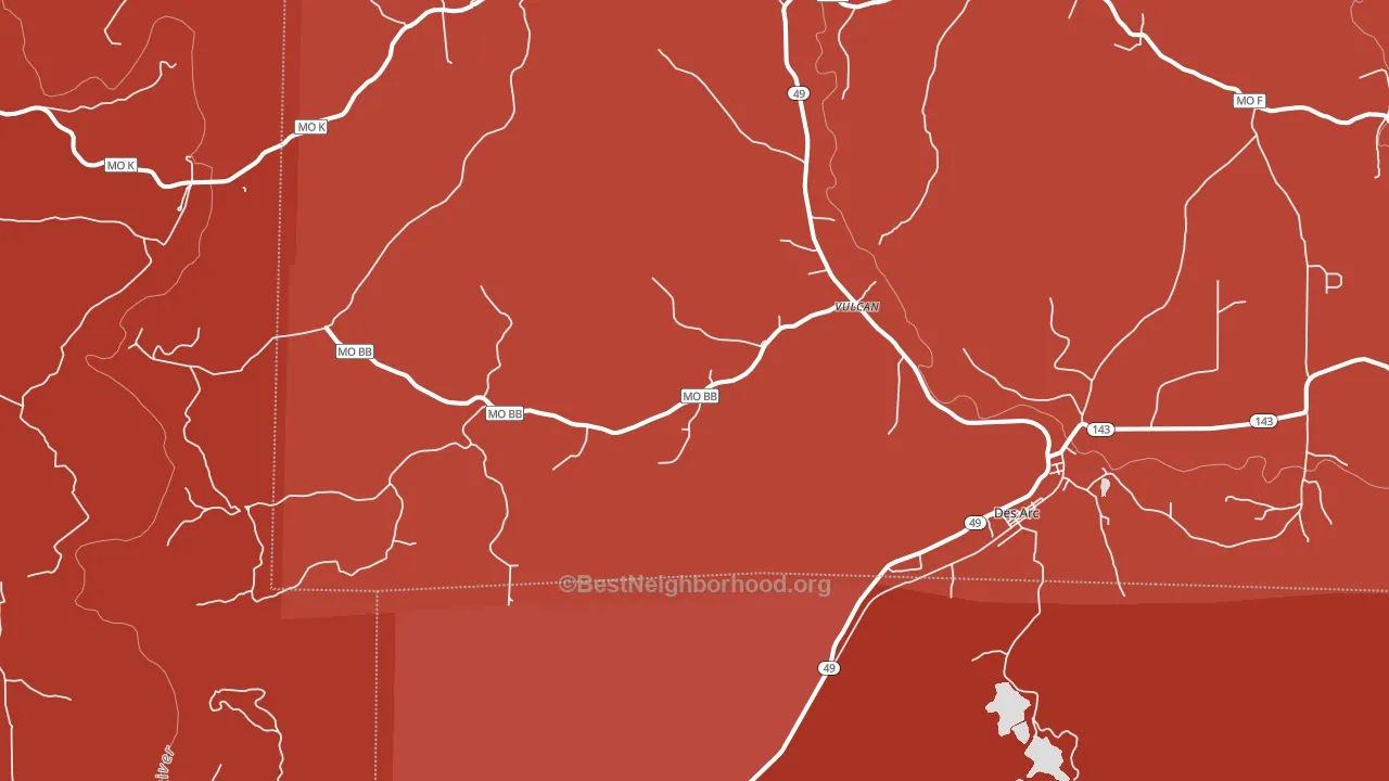 Vulcan, MO block-group political-lean map