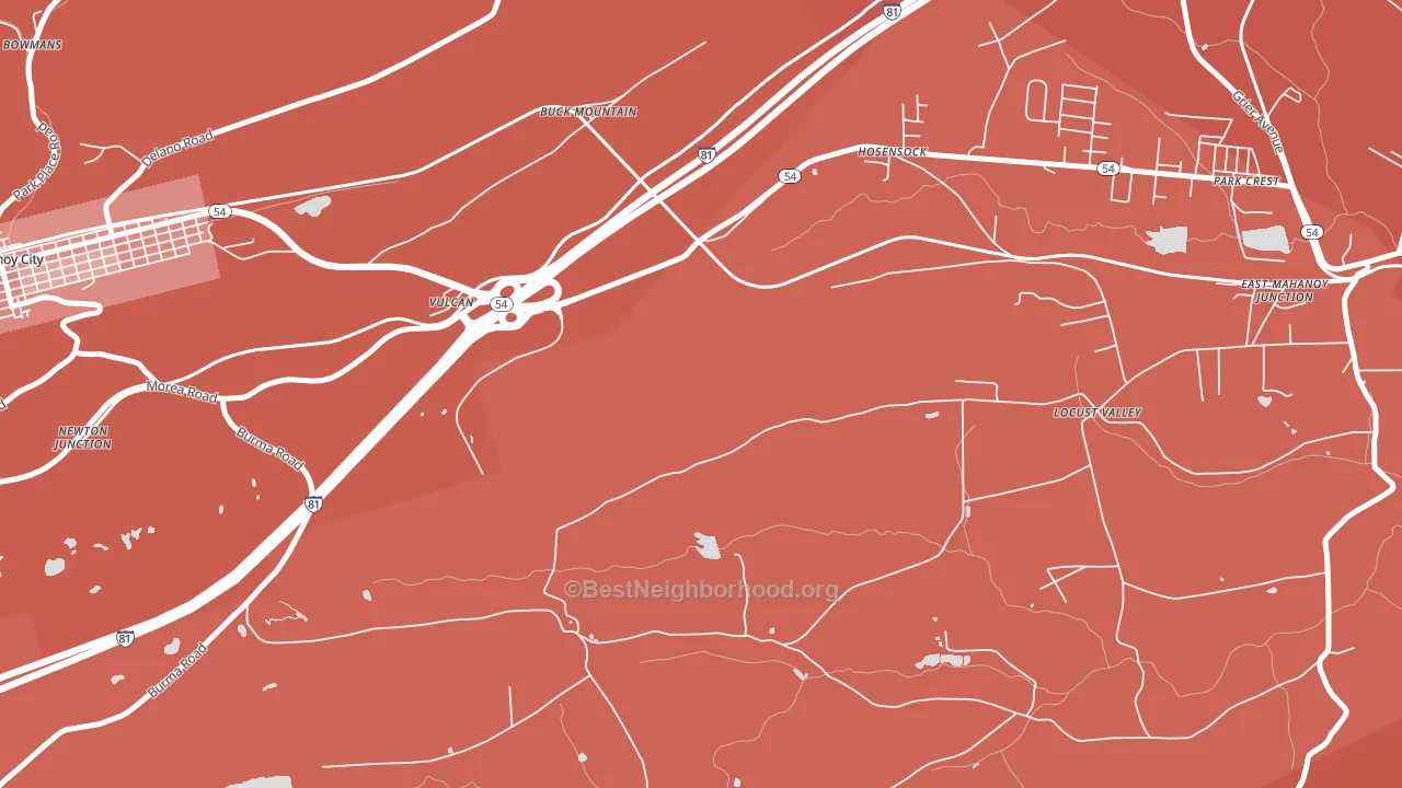 Vulcan, PA block-group political-lean map