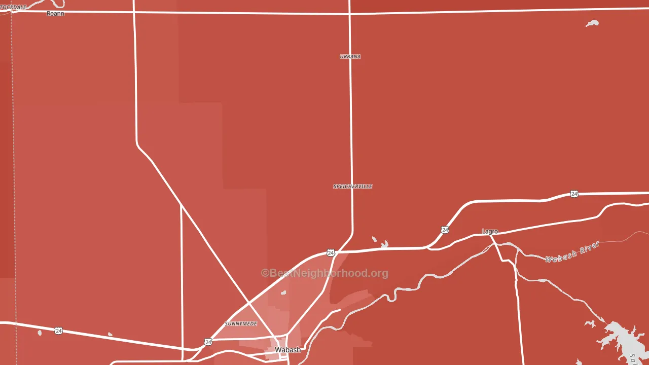 Wabash County, IN block-group political-lean map