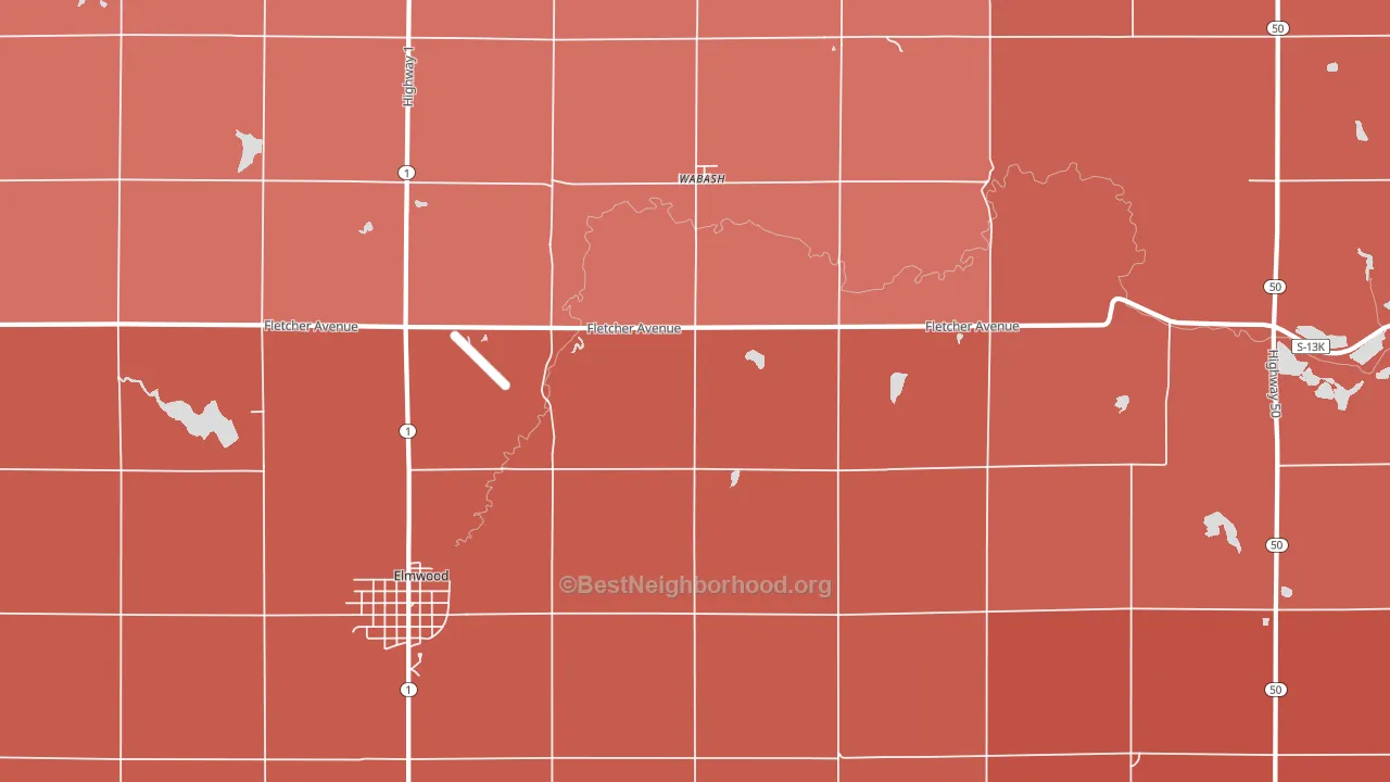 Wabash, NE block-group political-lean map