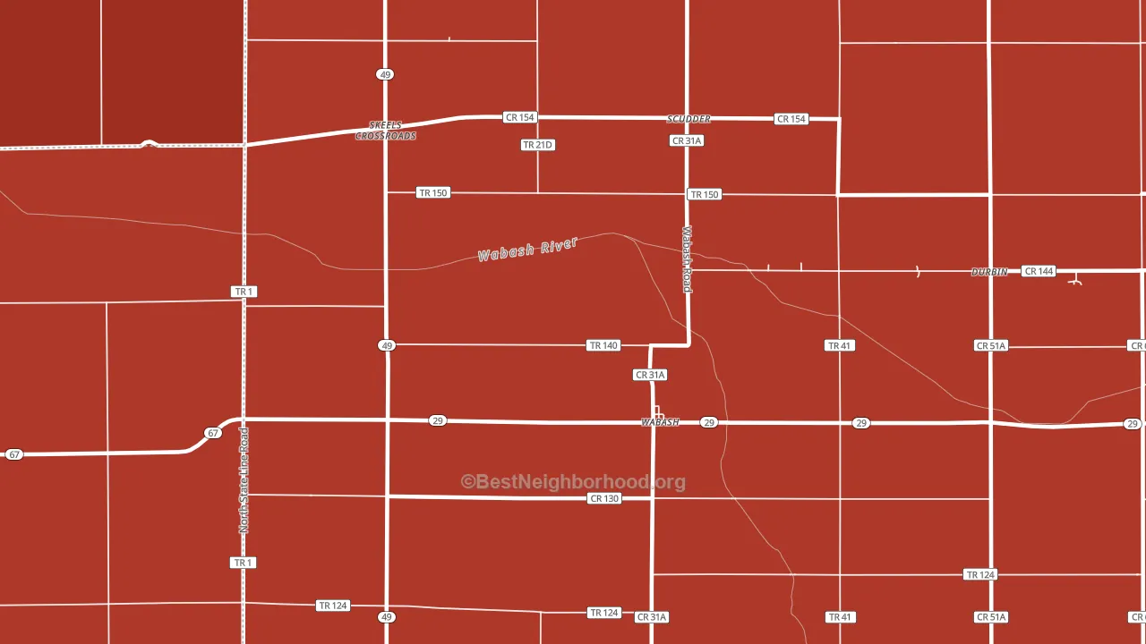 Wabash, OH block-group political-lean map