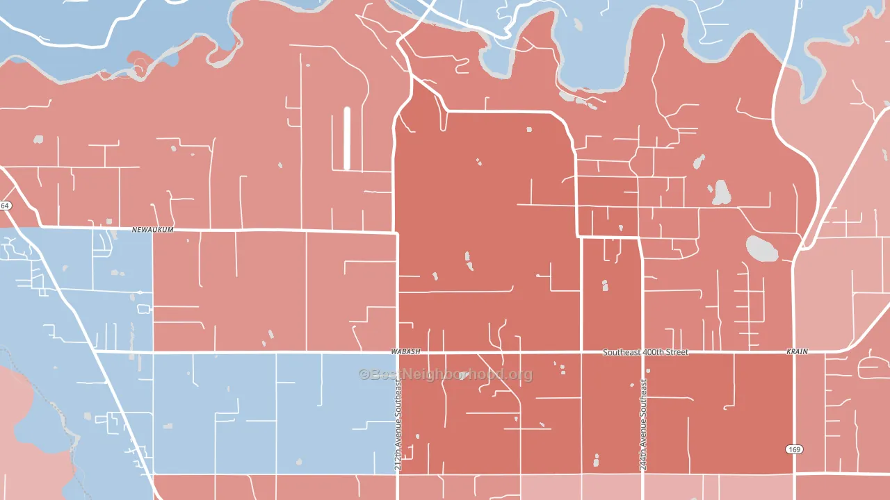 Wabash, WA block-group political-lean map