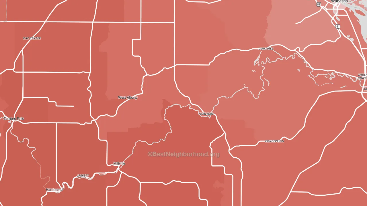 Wabasha County, MN block-group political-lean map