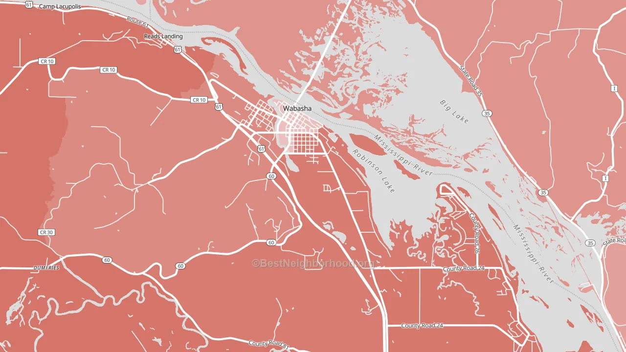 Wabasha, MN block-group political-lean map