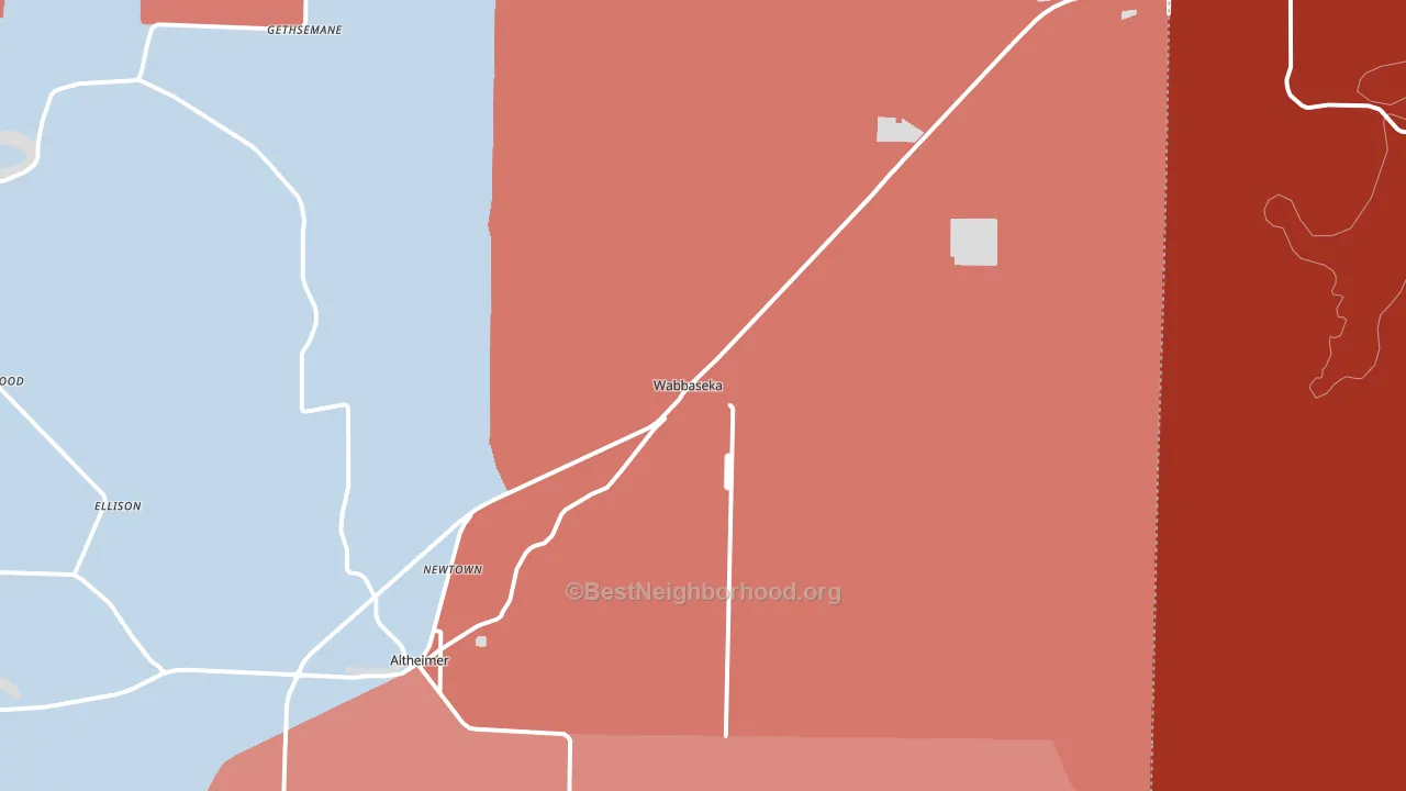 Wabbaseka, AR block-group political-lean map