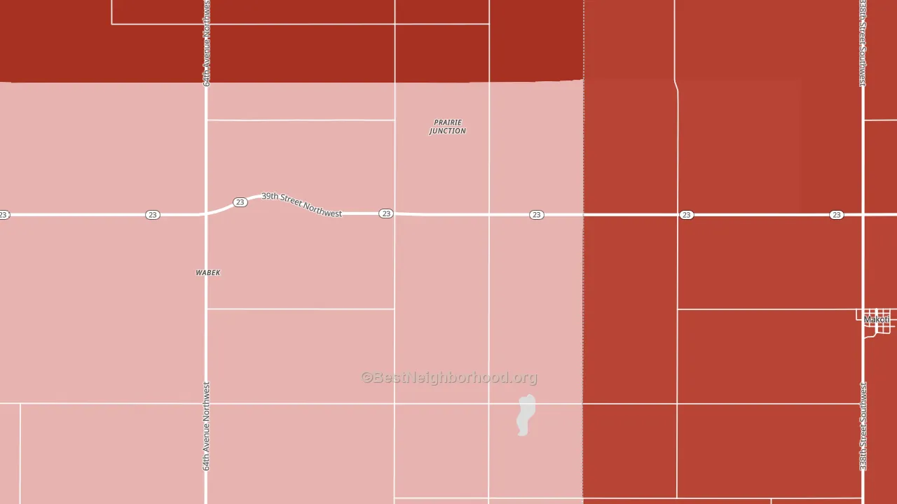 Wabek, ND block-group political-lean map