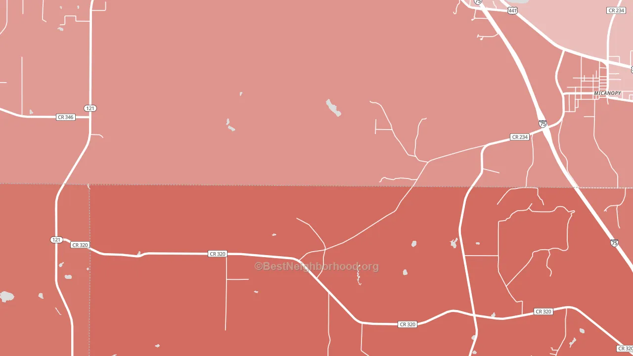 Wacahoota, FL block-group political-lean map