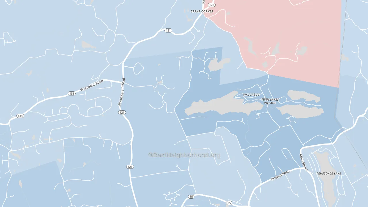 Waccabuc, NY block-group political-lean map
