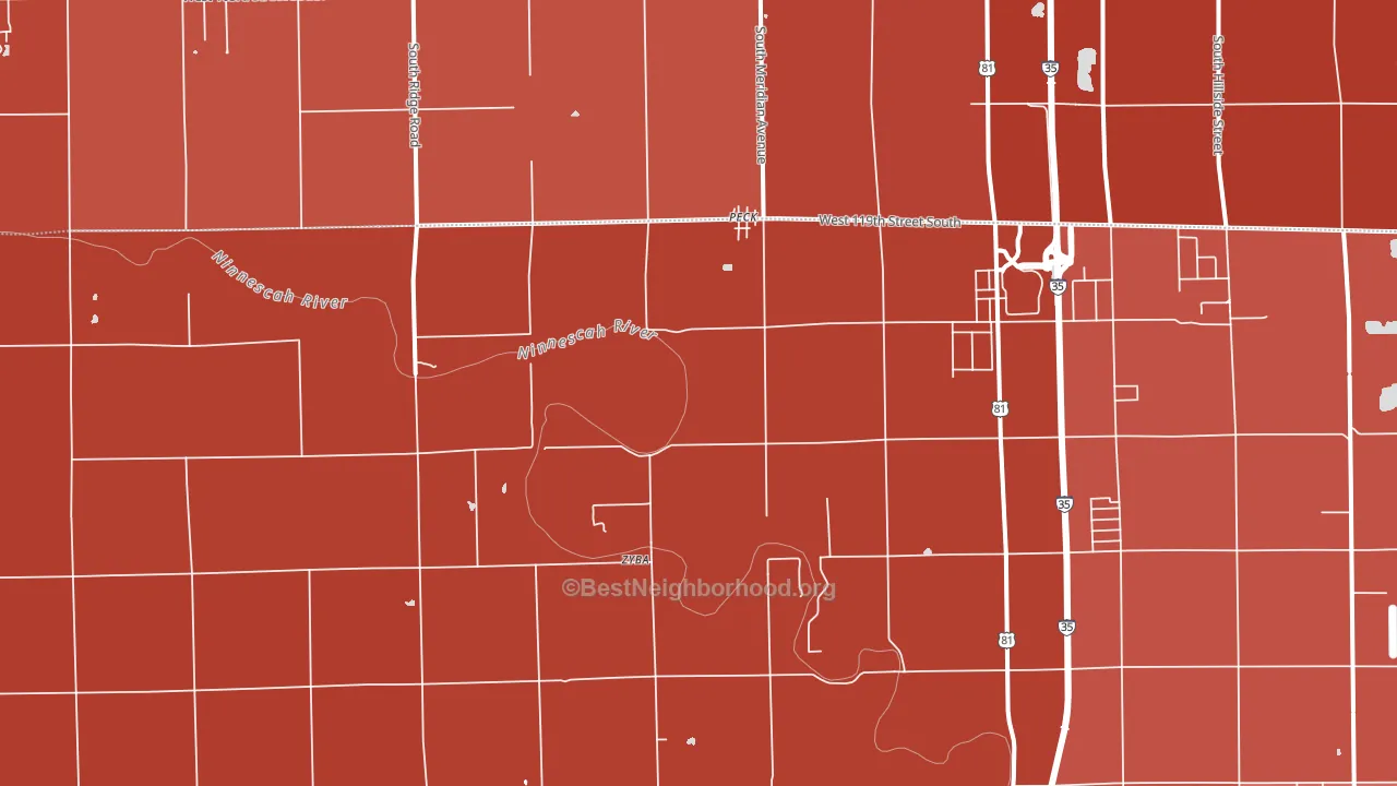 Waco, KS block-group political-lean map