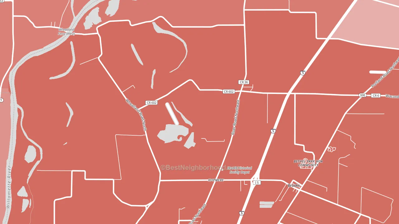 Waconda, OR block-group political-lean map