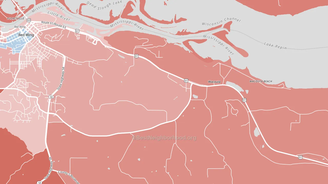 Wacouta, MN block-group political-lean map